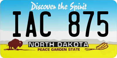 ND license plate IAC875