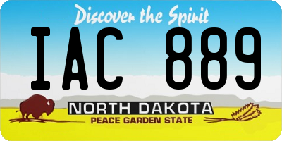 ND license plate IAC889
