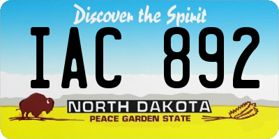ND license plate IAC892