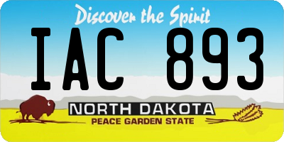 ND license plate IAC893