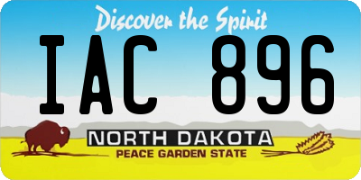 ND license plate IAC896