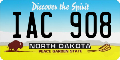 ND license plate IAC908