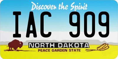 ND license plate IAC909