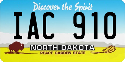 ND license plate IAC910