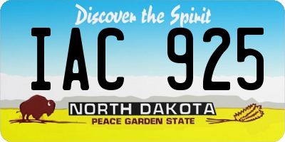 ND license plate IAC925