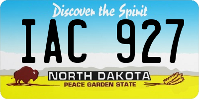 ND license plate IAC927