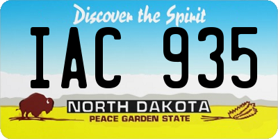 ND license plate IAC935