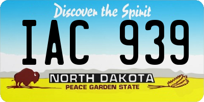 ND license plate IAC939