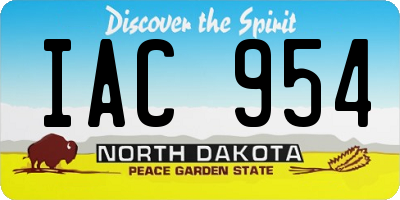 ND license plate IAC954