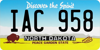 ND license plate IAC958