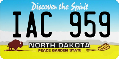 ND license plate IAC959