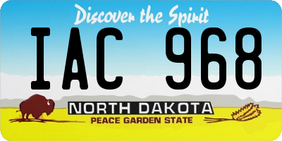 ND license plate IAC968