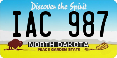 ND license plate IAC987