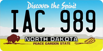 ND license plate IAC989