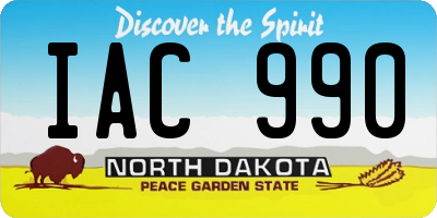ND license plate IAC990