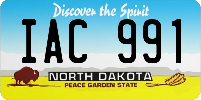 ND license plate IAC991
