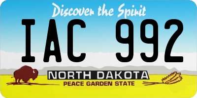 ND license plate IAC992