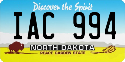 ND license plate IAC994