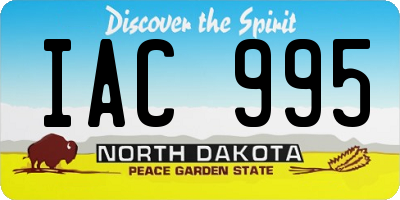 ND license plate IAC995