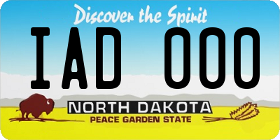 ND license plate IAD000