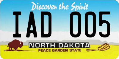 ND license plate IAD005