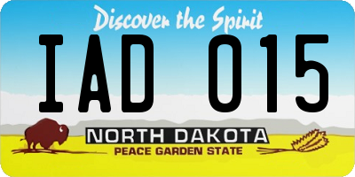 ND license plate IAD015