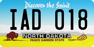 ND license plate IAD018