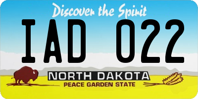 ND license plate IAD022
