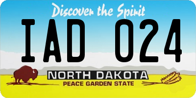 ND license plate IAD024