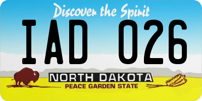ND license plate IAD026