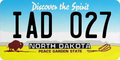 ND license plate IAD027