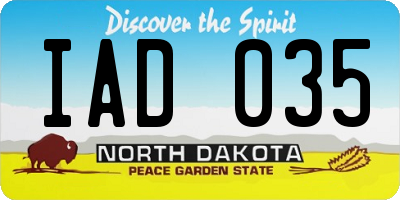 ND license plate IAD035