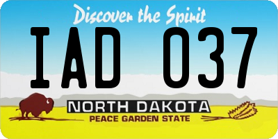 ND license plate IAD037