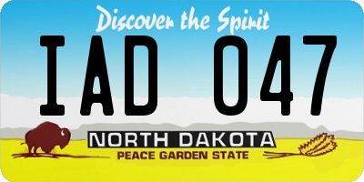 ND license plate IAD047