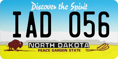 ND license plate IAD056