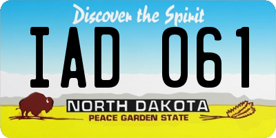 ND license plate IAD061