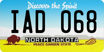ND license plate IAD068