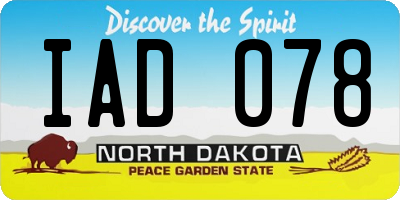 ND license plate IAD078