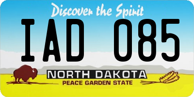 ND license plate IAD085