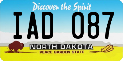 ND license plate IAD087