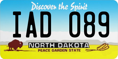 ND license plate IAD089