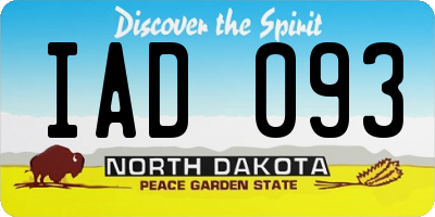 ND license plate IAD093