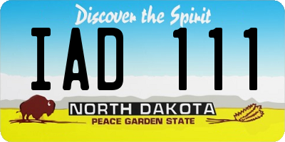 ND license plate IAD111