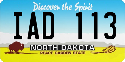 ND license plate IAD113