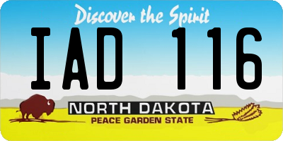 ND license plate IAD116