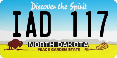 ND license plate IAD117