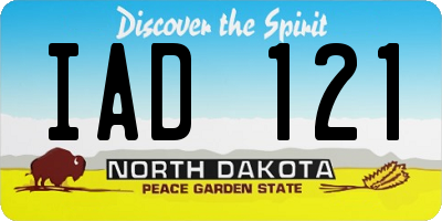 ND license plate IAD121