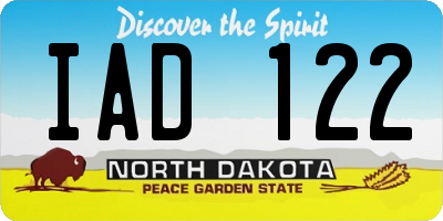 ND license plate IAD122