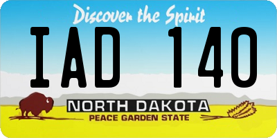 ND license plate IAD140