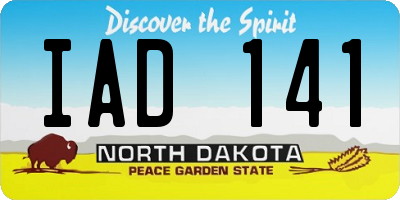 ND license plate IAD141